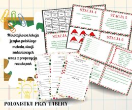 Mikołajki na języku polskim, lekcja mikołajkowa, stacje zadaniowe, stanowiska klasy 4-6