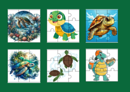 DZIEŃ ŻÓŁWIA – PUZZLE – 18 obrazków