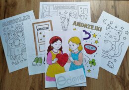 Andrzejki Kolorowanka przedszkole szkoła 1-3