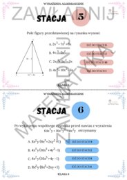 Stacje zadaniowe – wyrażenia algebraiczne