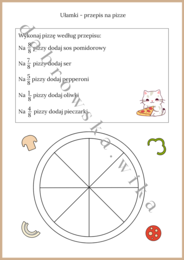 Ułamki - przepis na pizze