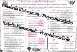 Sketchnotka - notatka „Sposoby ochrony przyrody” wykonana w power point do edycji. Biologia 8; „Człowiek i środowisko”