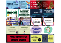 PAKIET PSYCHOLOGA SZKOLNE GAZETKI - a w nim: 9 gazetek na popularne okołopsychologiczne tematy oraz 3 plakaty wspierające do Twojego gabinetu!