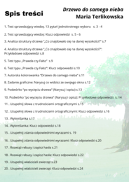 Karty Pracy z odpowiedziami „Drzewo do samego nieba” Maria Terlikowska