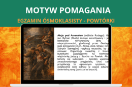 Motyw pomagania – prezentacja | język polski, motywy literackie, przykłady, rozprawka, egzamin ósmoklasisty, klasa 7–8