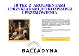 10 tez  z  argumentami i przykładami do rozprawki i przemówienia- ,,Balladyna"