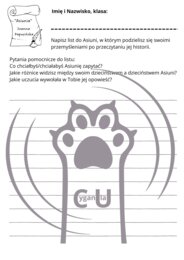 Karty Pracy z odpowiedziami do lektury „Asiunia” Joanny Papuzińskiej