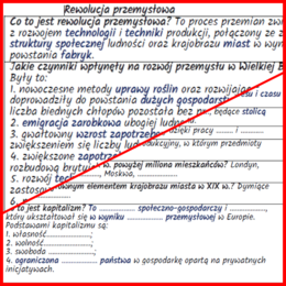 Rewolucja przemysłowa w Europie - notatki, karta pracy