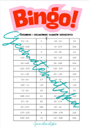 Bingo "Dodawanie i odejmowanie ułamków dziesiętnych"
