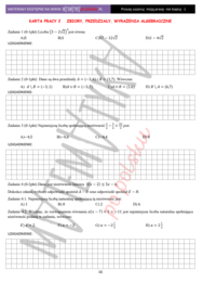 Karta pracy - zbiory, przedziały, wyrażenia algebraiczne - poziom podstawowy