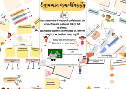 E8 z matematyki - karty wzorów i zależności w postaci map myśli do uzupełnienia