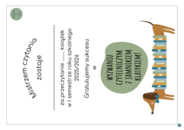 WYZWANIE CZYTELNICZE Z JAMNIKIEM KLASYKIEM na rok szkolny 2025/2026