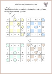 Mini krzyżówki matematyczne