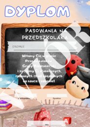 Dyplom pasowania na przedszkolaka - podpisana grupa biedronki