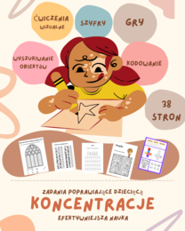🧩 Zadania poprawiające dziecięcą koncentrację – 38 stron pełnych zabawy i nauki!