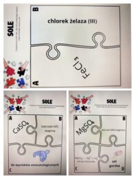 Puzzle z nazwami, wzorami i zastosowaniem SOLI