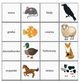 Związki frazeologiczne ze zwierzętami - memory