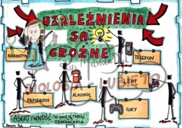 Klasa 4. Przyroda Uzależnienia są groźne. Notatka graficzna.
