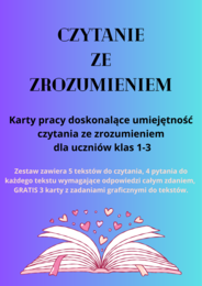 Czytanie ze zrozumieniem dla klas 1-3  - pakiet 5 tekstów + GRATIS