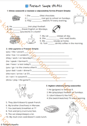 Karta pracy - Present Simple A1/A2