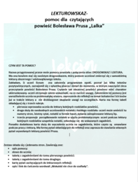 LEKTUROWSKAZ - POMOC DLA UCZNIA CZYTAJĄCEGO "LALKĘ" BOLESŁAWA PRUSA