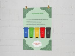 PLAKAT. Podstawowe zasady ochrony środowiska. Główne sposoby dbania o przyrodę (segregacja śmieci, oszczędzanie wody i energii).