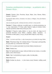 Demeter i Kora - Scenariusz wiosennego przedstawienia