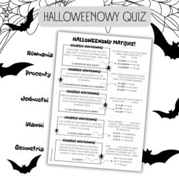 QUIZ matematyczny na HALLOWEEN / równania / ułamki / czas / geometria / procenty