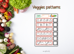 Veggie patterns - karta pracy. CLIL. WARZYWA - VEGETABLES