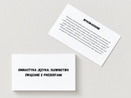 Gimnastyka języka: słownictwo związane z prezentami. Ilustracje przedmiotów (flashcards). Słowa kluczowe.
