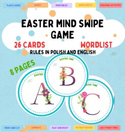 Easter Mind Swipe game/ Wielkanocna gra karciana. Great warm up/ świetna rozgrzewka językowa. Każdy poziom, dobre dla SPE.