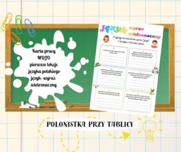 Karta język wyraz wieloznaczny MDJO Dzień Języka Ojczystego pierwsze lekcje jezyka polskiego zastępstwo