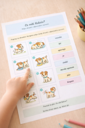 Co robi Reksio? – dopasuj czynność do obrazka