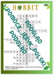 Hobbit - krzyżówka + odwrócona krzyżówka + klucz odpowiedzi