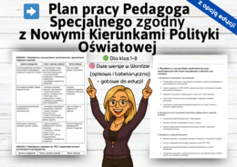 Plan pracy Pedagoga Specjalnego Klasy 1-8