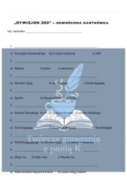 "Dywizjon 303" - kartkówka odwrócona - lektura uzupełniająca