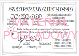 Zapisywanie liczb w systemie dziesiątkowym - notatka + karta pracy