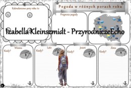 Karta pracy „Pogoda w różnych porach roku.” wykonana w power point do edycji. Przyroda 4, „Pogoda i pory roku” na podstawie wydawnictwa MAC