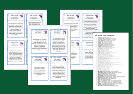 CZY POZNASZ BOHATERA PO WYGLĄDZIE? - bohaterowie lektur 4-8 – KIM JESTEM? - fiszki – 48 szt. – egzamin – powtórka + ODPOWIEDZI