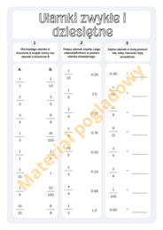 Ułamki zwykłe i dziesiętne - zamiana postaci