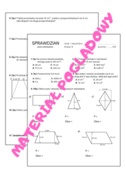 Sprawdzian/karta pracy - pola wielokątów. Klasa 5. Klasa 6. Klasa 7