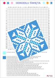 Kodowanka- zima, święta, śnieżynka, dyktando graficzne, trudne