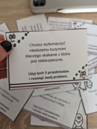 Użyj tych trzech przedmiotów i rozwiąż swój problem. Kreatywna gra.