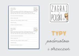 Kartkówka - typy podmiotów i orzeczeń