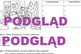 SYNONIMY, ANTONIMY, WYRAZY POKREWNE, ZDROBNIENIA, ZGRUBIENIA karta pracy sprawdzian