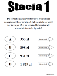 Stacje zadaniowe - mnożenie pisemne