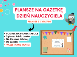 💬 Plansze z cytatami na gazetkę szkolną z okazji Dnia Nauczyciela (5 plansz A4), szkoła podstawowa, świetlica, godzina wychowawcza
