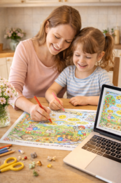 Kolorowanka "Wiosenny ogród"