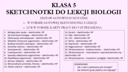 KLASA 5 - SKETCHNOTKI DO LEKCJI BIOLOGII