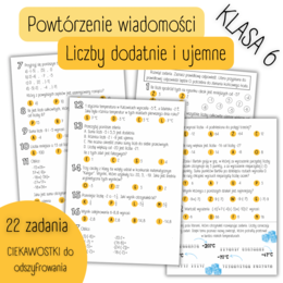POWTÓRZENIE MATERIAŁU – Liczby dodatnie i ujemne – KLASA 6
